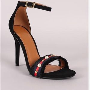 Shoe Republic La Ankle Strap Studded Heel